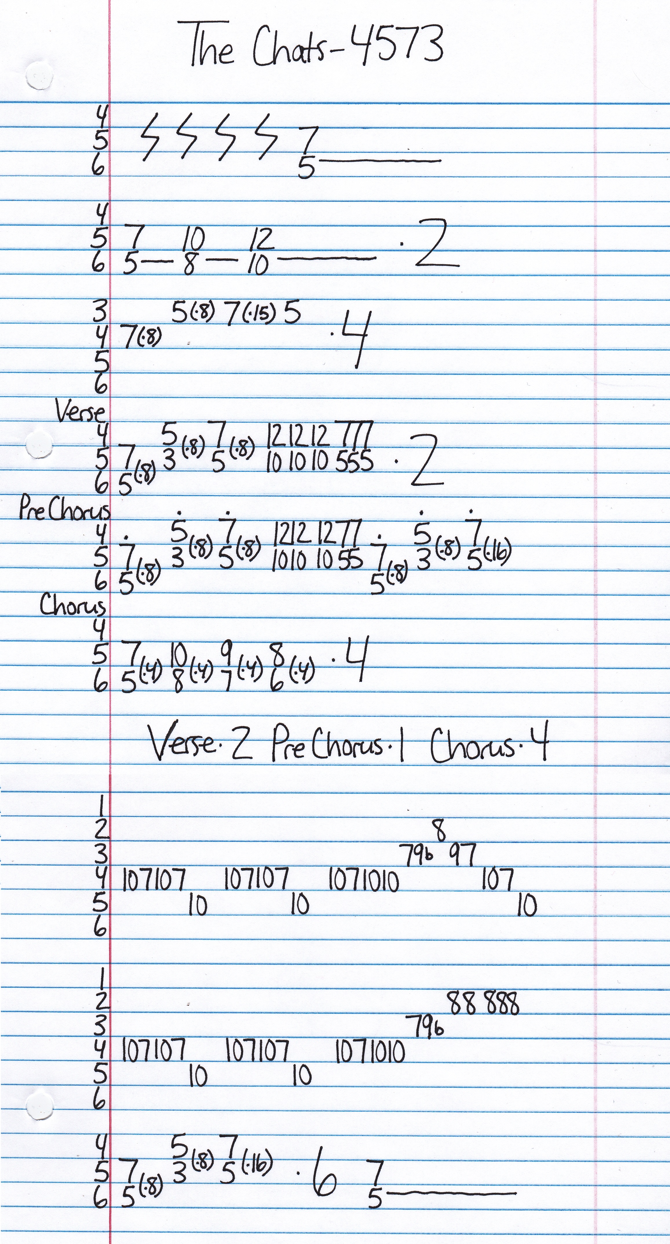 High quality guitar tab for 4573 by The Chats off of the album High Risk Behaviour. ***Complete and accurate guitar tab!***